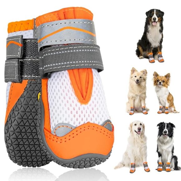 SlowTon Winter Dog Boots | Reflective Dog Shoes | 2 Pack - Picture 1 of 2